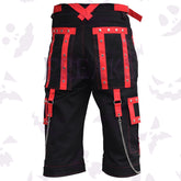 Black Freaks Dominator Gothic Shorts with Mesh  Pockets
